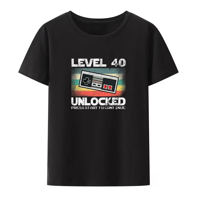 Hommes femmes 40 ans né en 1983 cadeau d'anniversaire t-shirt niveau 40 débloqué Gamer impression t-