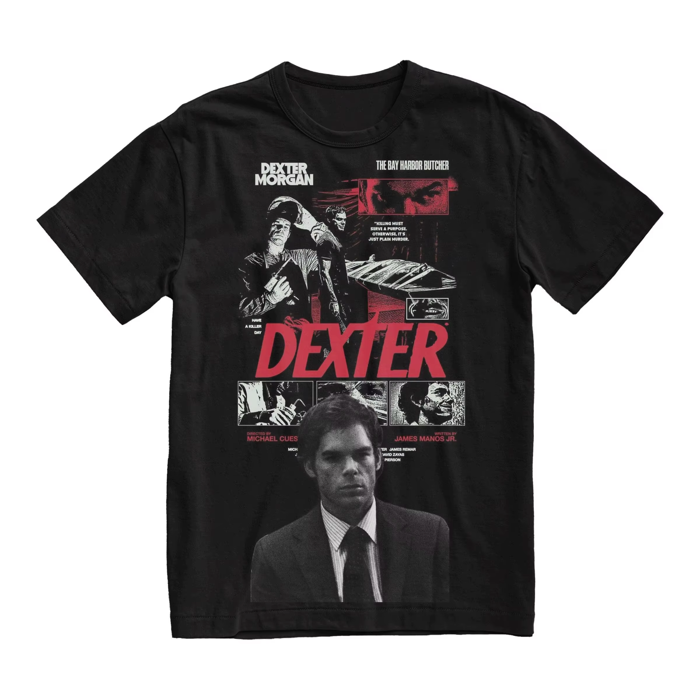 Dexter Morgan T-shirt décontracté en coton vintage unisexe, mode streetwear extra large, t-shirt sur