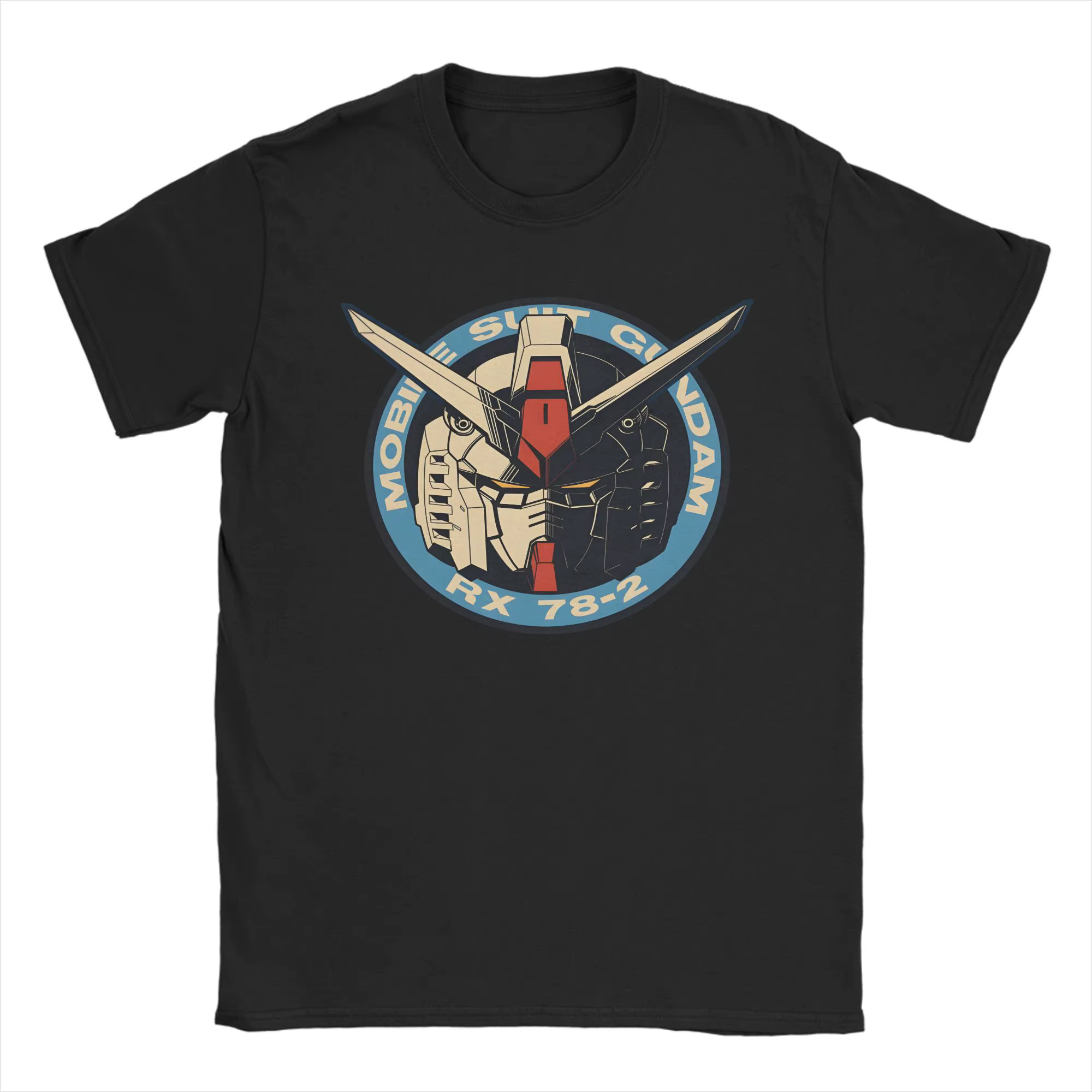 T-Shirts pour hommes, Robot Gundam Anime Hipster, 100% coton, manches courtes, col rond, imprimé gra