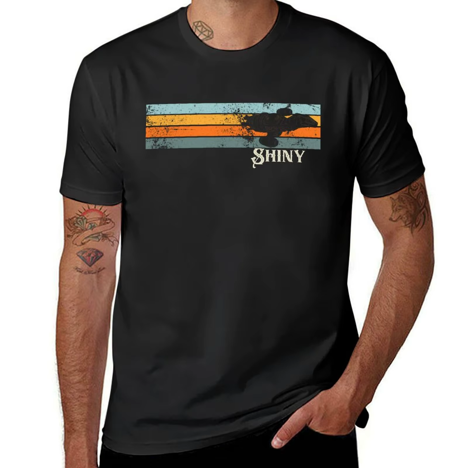 T-shirt rétro brillant Firefly Serkos pour hommes, t-shirts drôles à séchage rapide, médicaments d'é