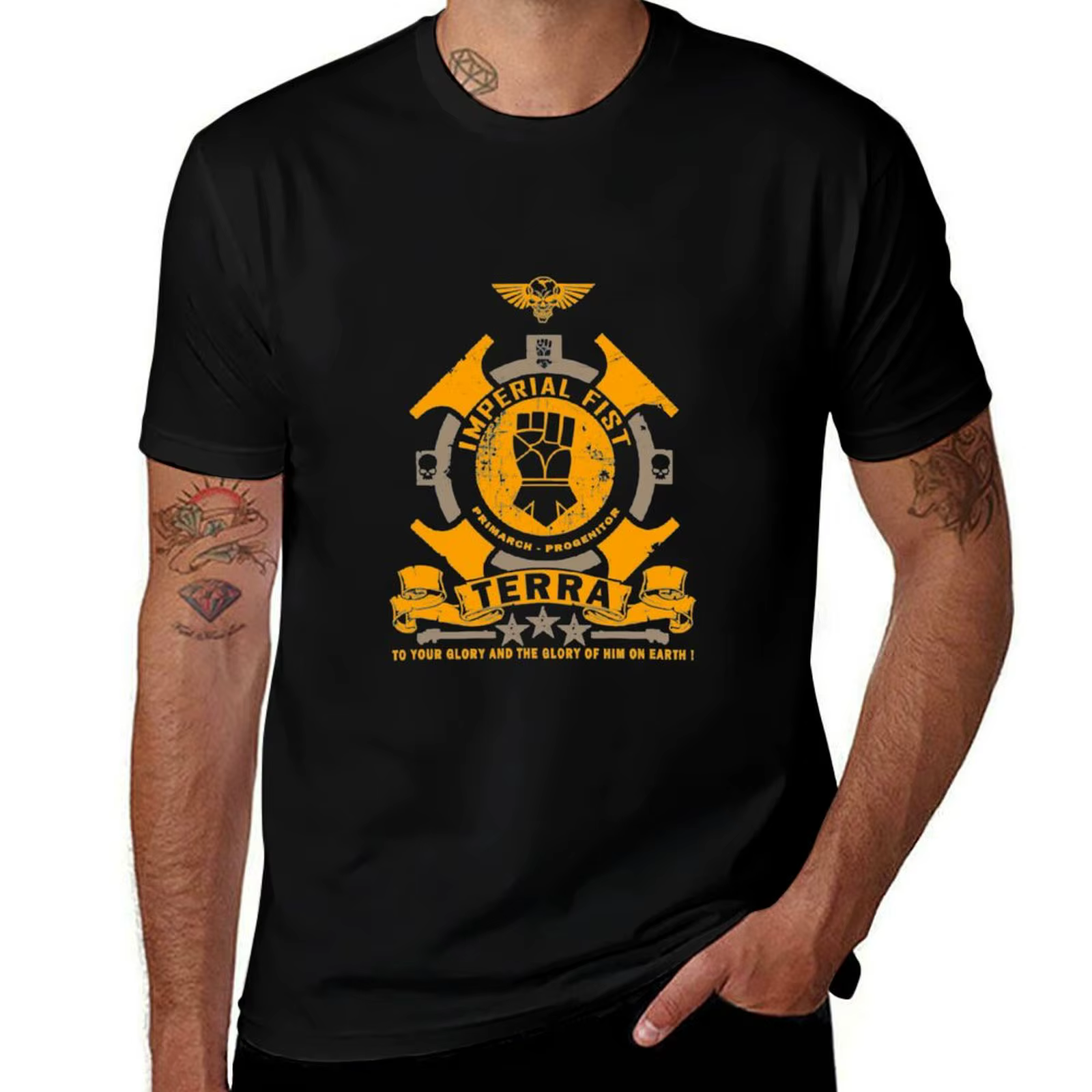 T-shirt graphique Imperial Fist Terra pour hommes, chemises médicales, vêtements