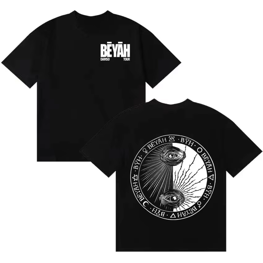 T-shirt décontracté unisexe à manches courtes imprimé double face Singer Damso Harajuku Graphics 202