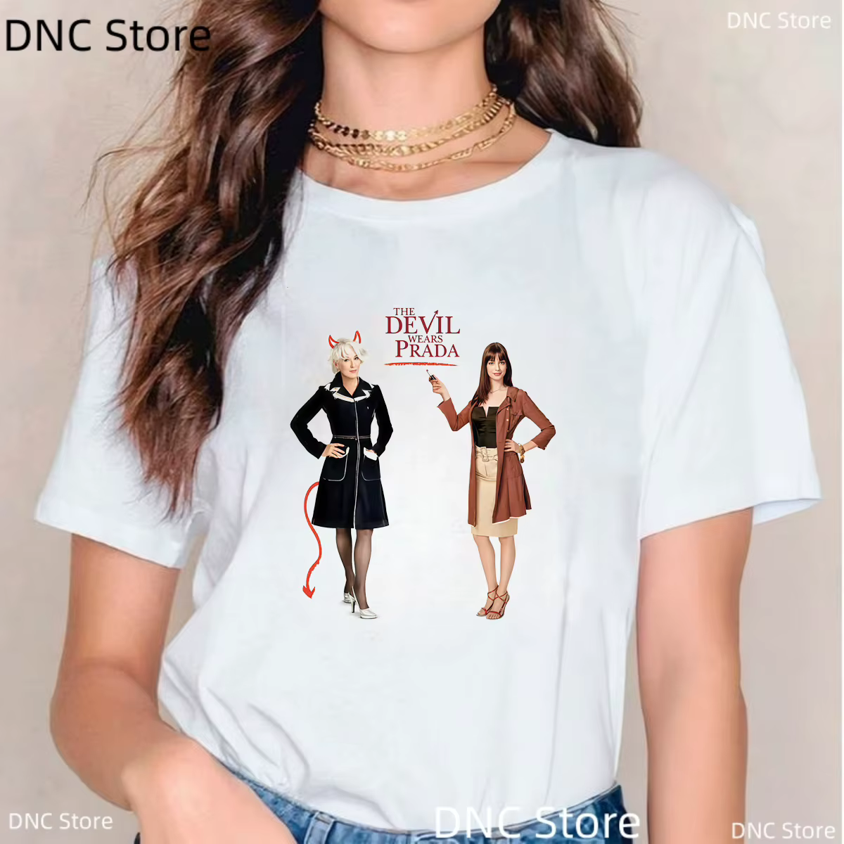T-Shirt à manches courtes pour femmes, avec impression graphique du film « The Devil Wears Prada 2 »