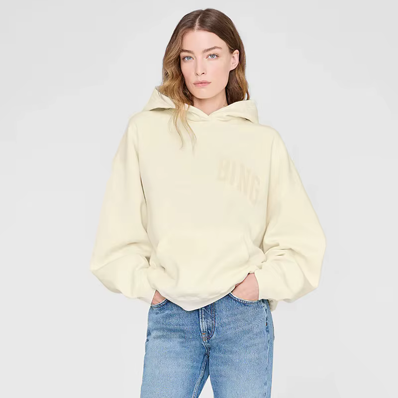 Nouveau Sweat à Capuche Femme en Coton Brodé Lettres Floquées, Manches Longues, Style Décontracté St