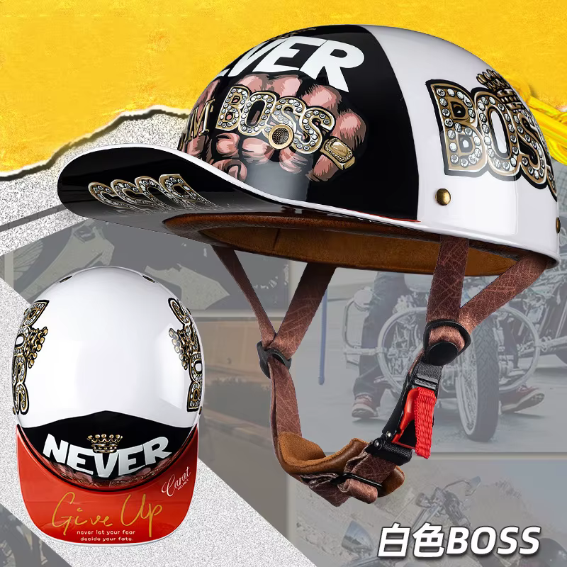 V Retro Gangster-Casquette de baseball pour hommes et femmes, casque de moto, casque Scoop, casquett