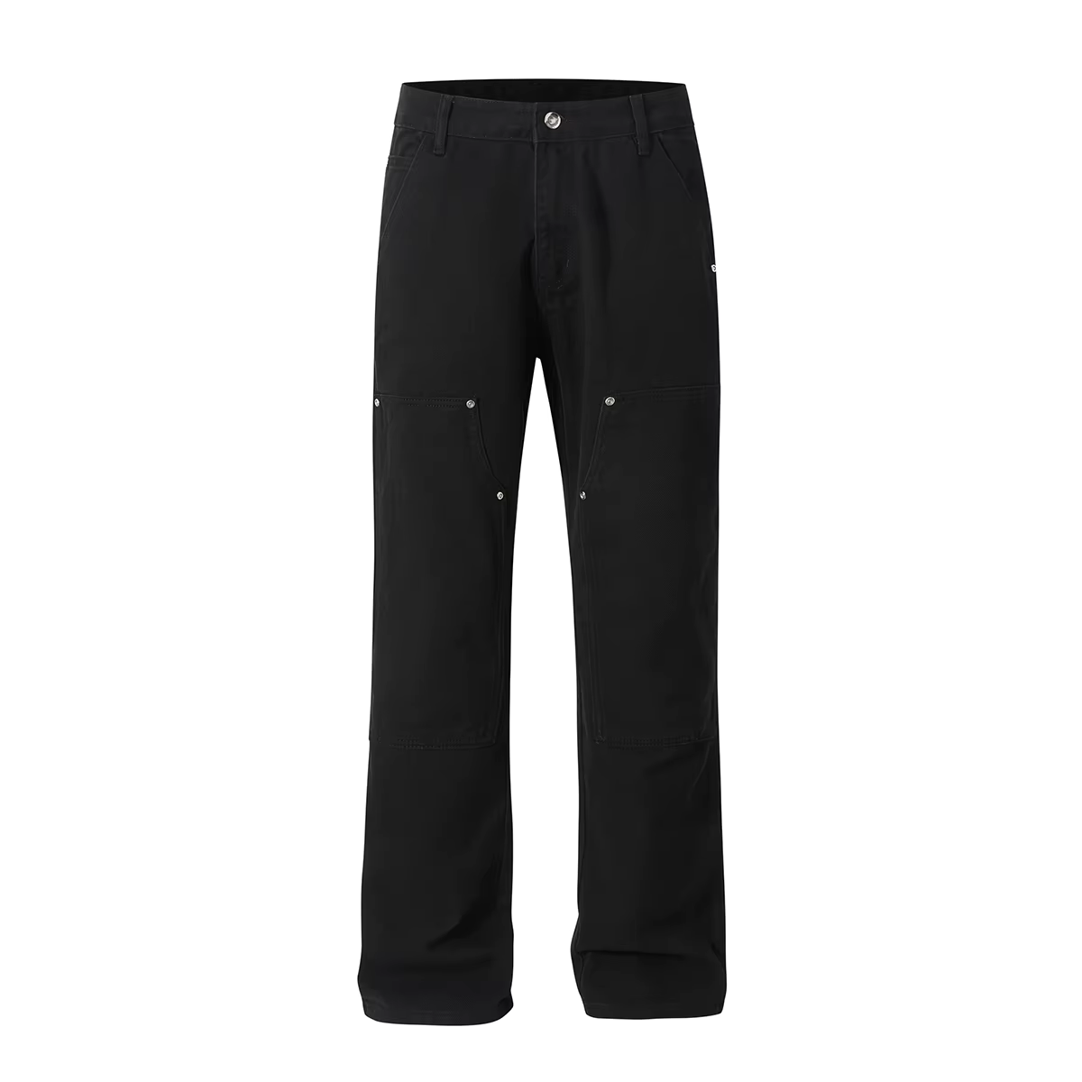 Vintage Rivet Logging robe pantalon hommes Patchwork ample décontracté jambe droite Cargo jean rue R