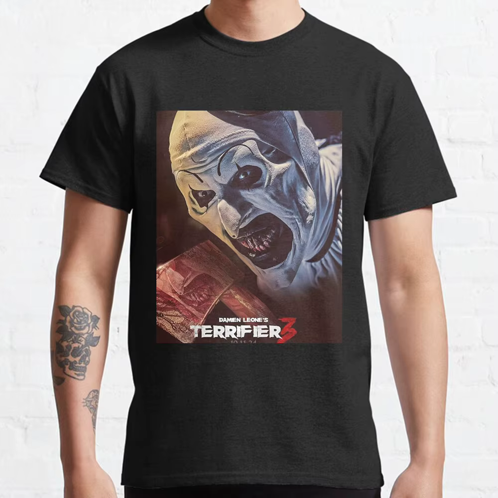 T-shirt graphique de film d'horreur effrayant pour hommes, Art The Clown, Evil Scream, Retro Terrifi