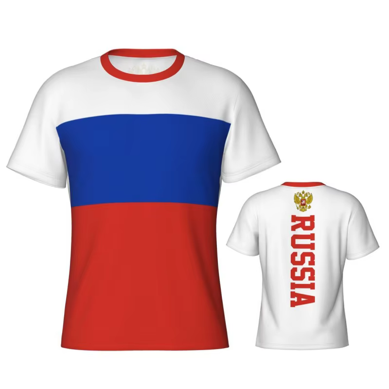 Russie drapeau motif t-shirt pour hommes emblème National 3D imprimé T-Shirts été décontracté col ro