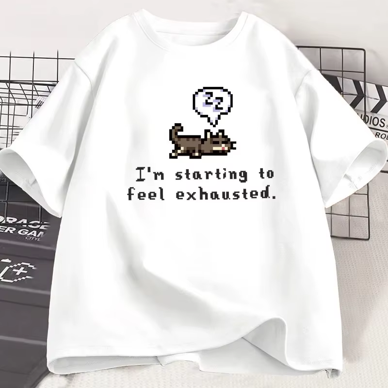 Je commencer à sentir échappement graphci t-shirt Stardew Valley soñolient chat imprimé t-shirt Game