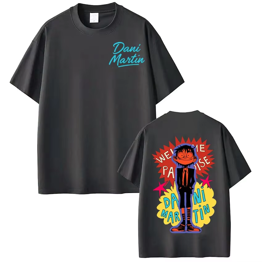 T-shirt graphique vintage Singer Dani Martin pour hommes et femmes, style Harajuku, été 2026, manche