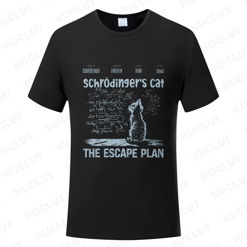 T-shirt pour hommes vêtements mode chat le Plan d'évasion Geeky imprimé t-shirts Harajuku à manches 
