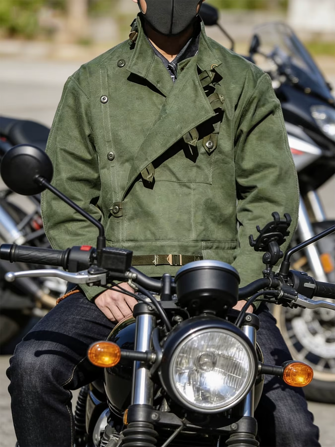 Veste de moto suédoise, veste courte décontractée pour homme, style militaire rétro vert, 100% coton