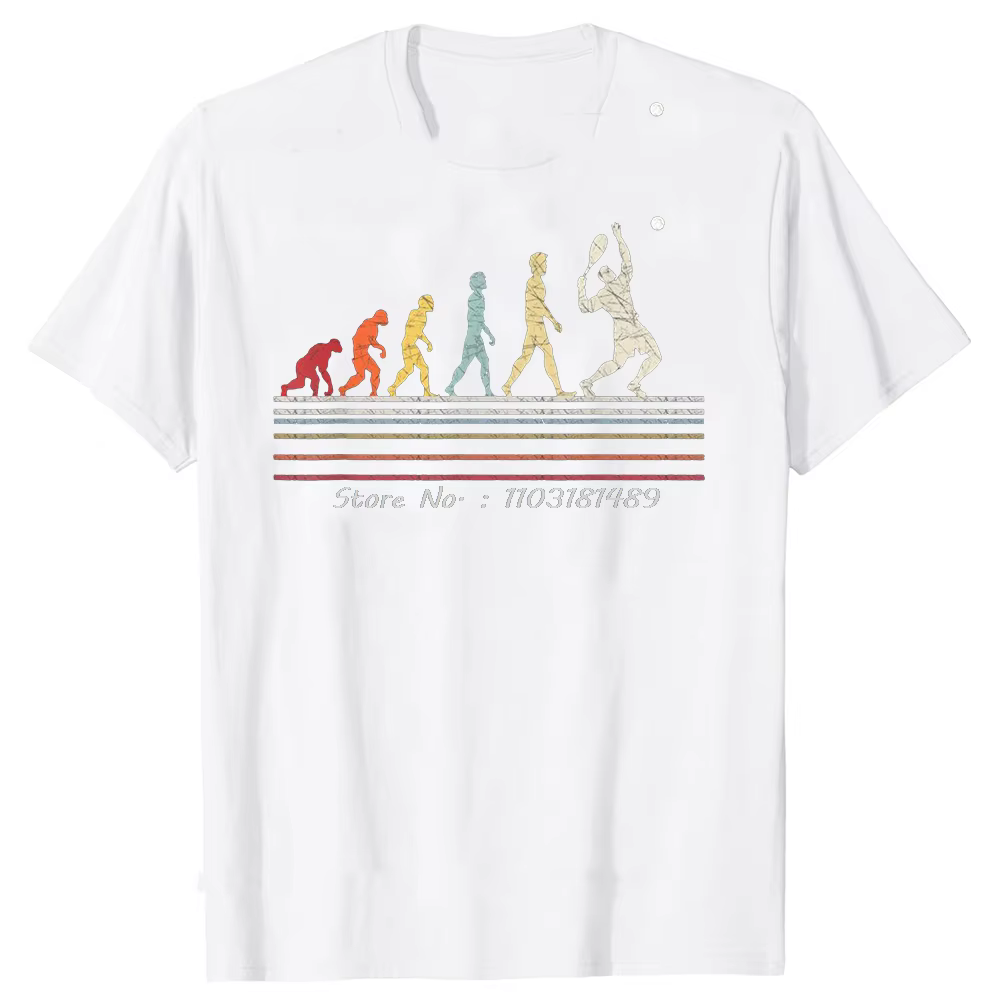 Drôle Tennis évolution de l'homme Sport rétro Vintage T-shirts hauts mode t-shirt vêtements T-shirts