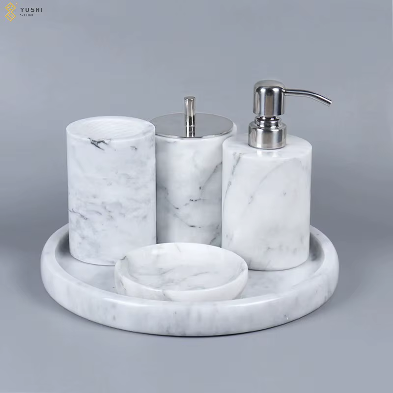 Ensemble de salle de bain en marbre, accessoires de décoration pour la maison, distributeur de savon