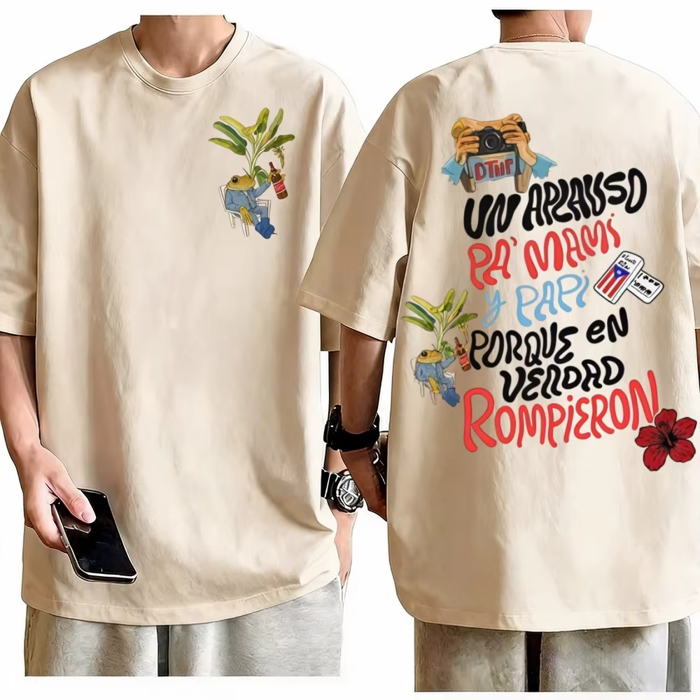 T-shirt Bad Bunny World Tour 'Debi Tirar Mas Fotos DTMF', Magliette Rapper pour homme et femme, Mode