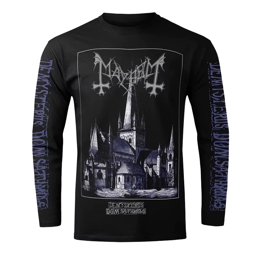 Vente chaude métal noir MAYHEM groupe street rock américain rétro 3D imprimé T-shirt hommes à manche