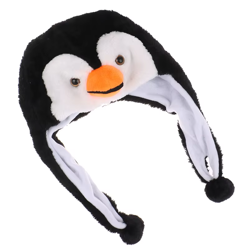 Chapeau coupe-vent en peluche Animal PenEcolMascot, casquette chaude, plus chaud, mignon, dessin ani