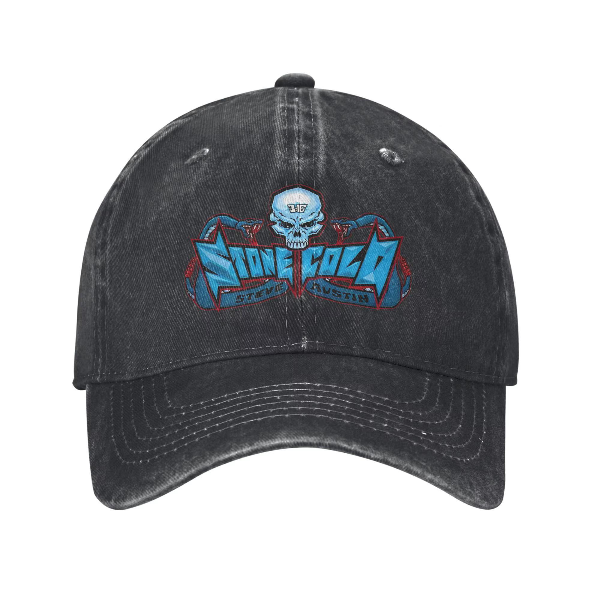 Pierres 316 Steve Austin froid hommes femmes casquette de Baseball lutte crâne en détresse Denim lav