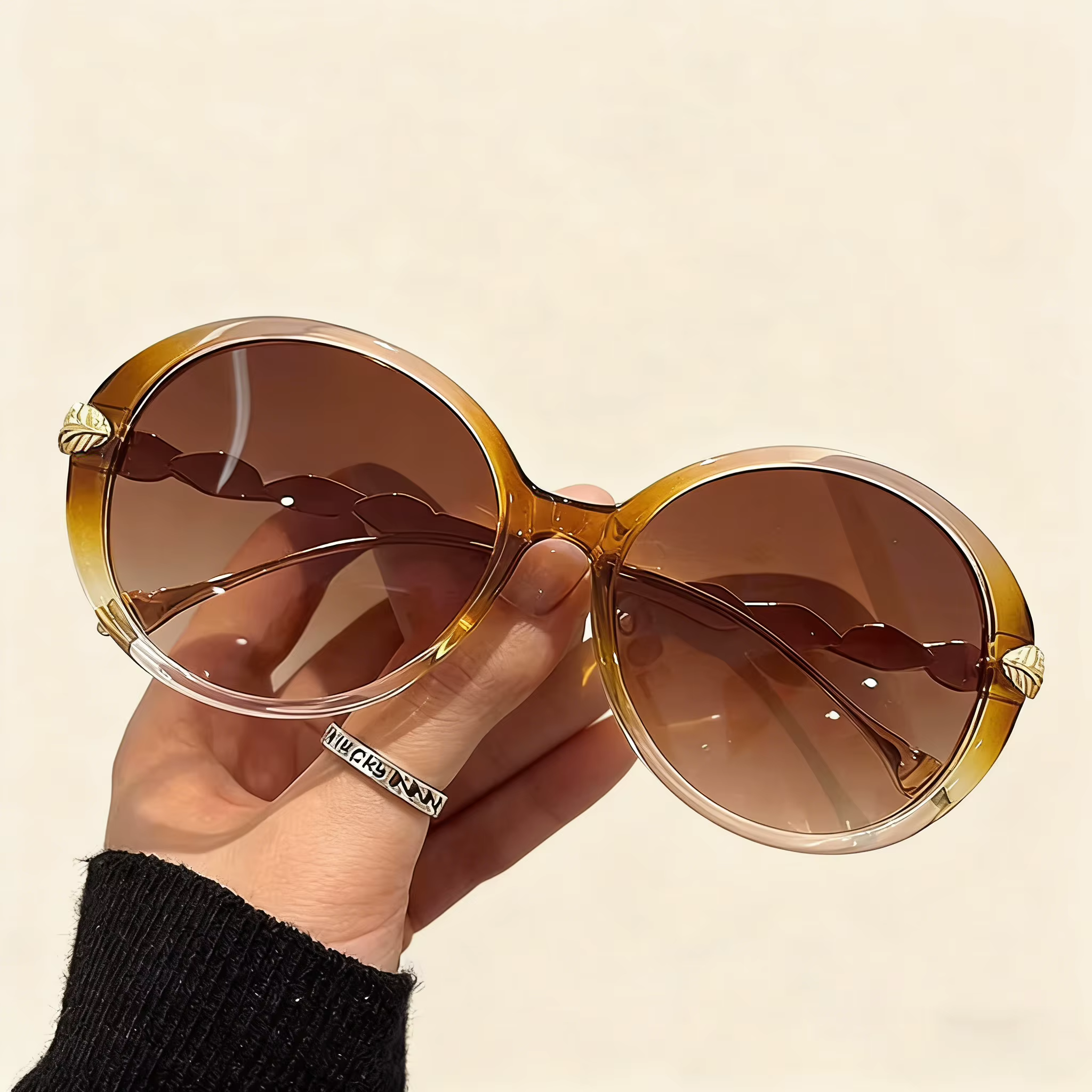 Lunettes de soleil rondes de style Ins, lunettes de photographie de rue à la mode