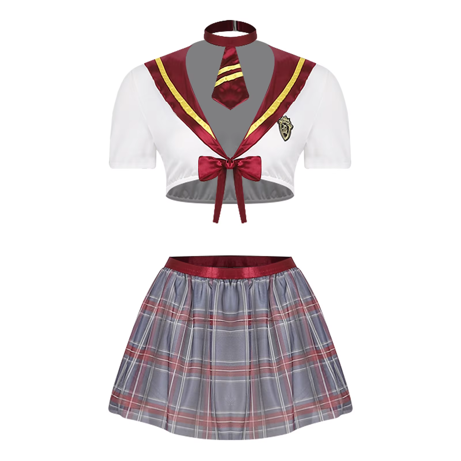 Costume de cosplay sexy pour femme, uniforme scolaire JK, tenue preppy universitaire, cravate, haut 