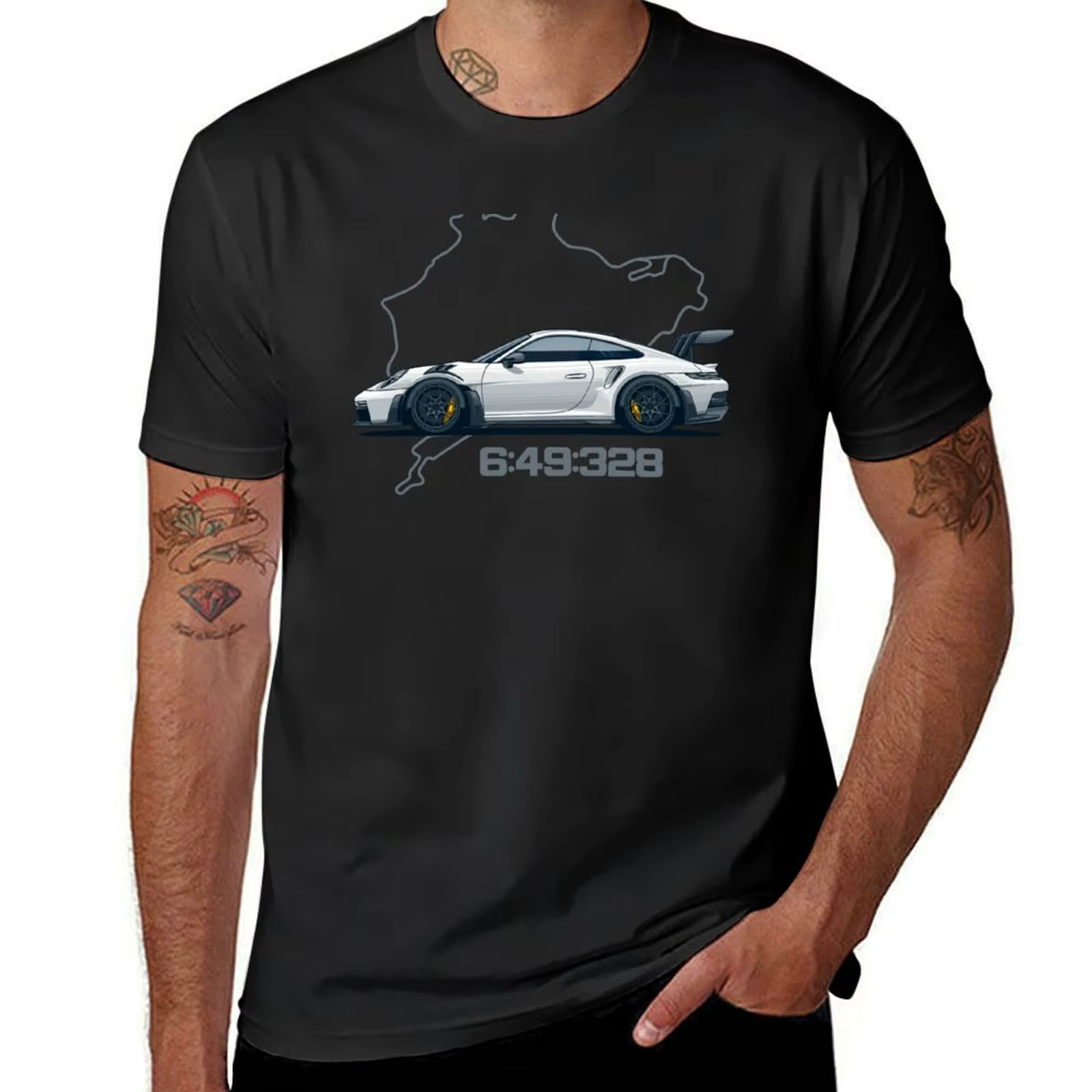 T-shirt GT3 RS Heinschleife pour hommes, imprimé animal uni, t-shirts vintage pour garçons, 992