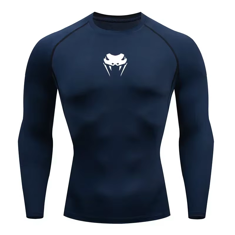 Sport T-shirt à séchage rapide hommes col rond chemise de Compression salle de sport MMA T-shirt à m