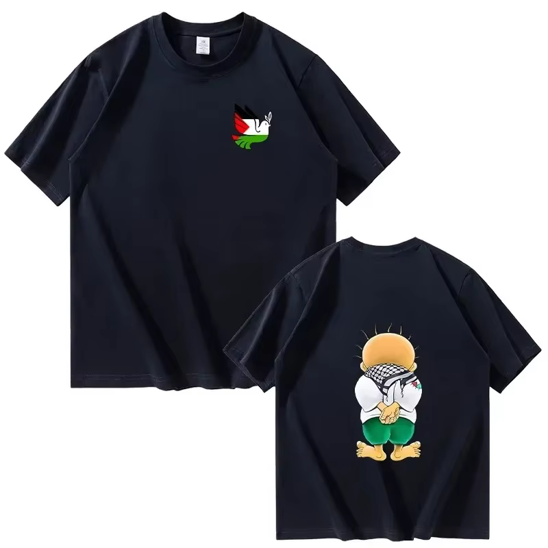 Handala-T-shirt à manches courtes en coton pour hommes et femmes, T-shirt décontracté, Cool, Harajuk
