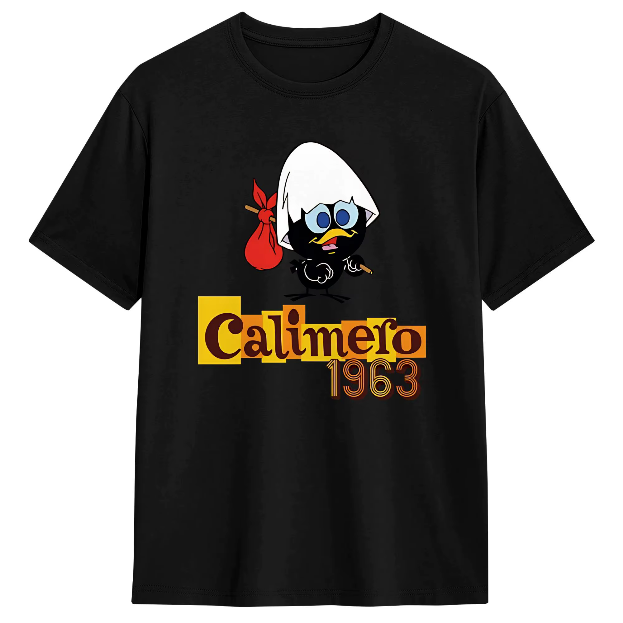 Hipster Cartoon Calimero T-Shirts pour hommes, col rond, 100% coton, T-Shirts à manches courtes, hau