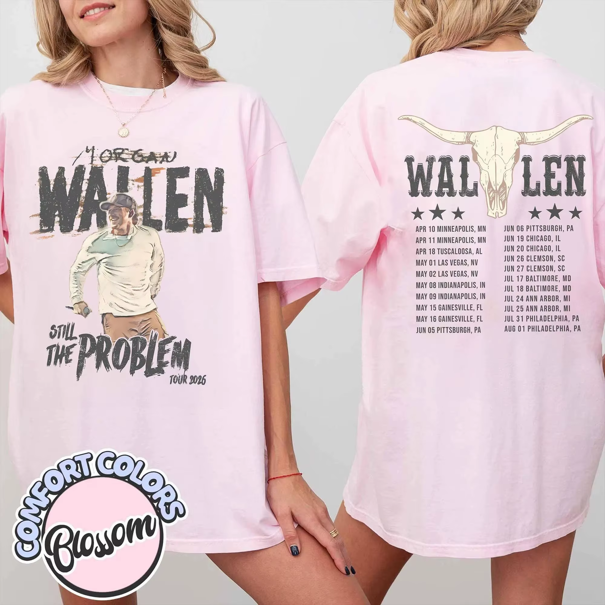 T-shirt Morgan Wallen 2026 Tour, coupe ample, décontracté, mode printemps/été, nouveau t-shirt coupl