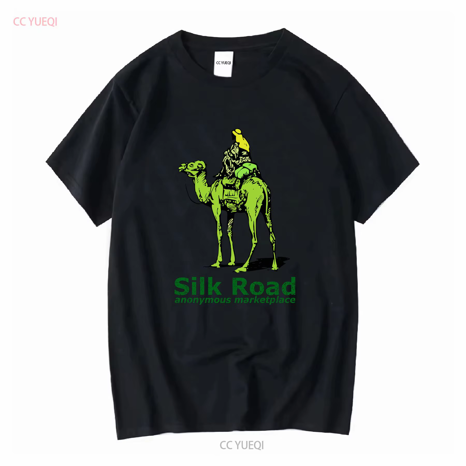 Silk Road Marketplace T Shirt Blanc vintage Lavé Unisexe Légèrement homme vêtements de créateurs Gra