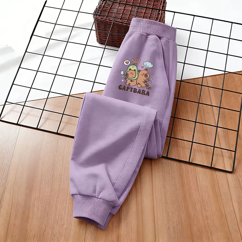 Pantalons longs mignons avec motif Capybara, pantalons confortables, vêtements d'automne et d'hiver,