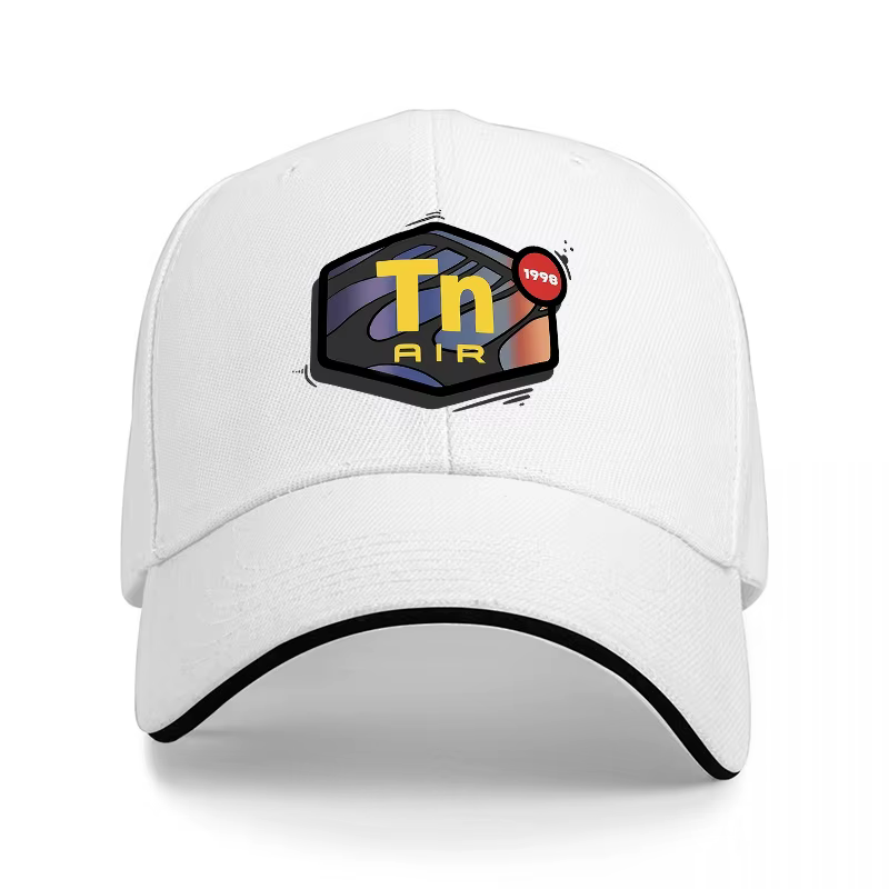 Casquette de baseball Tn Air 1998 noire avec patch coloré et bordure blanche, ajustement réglable po
