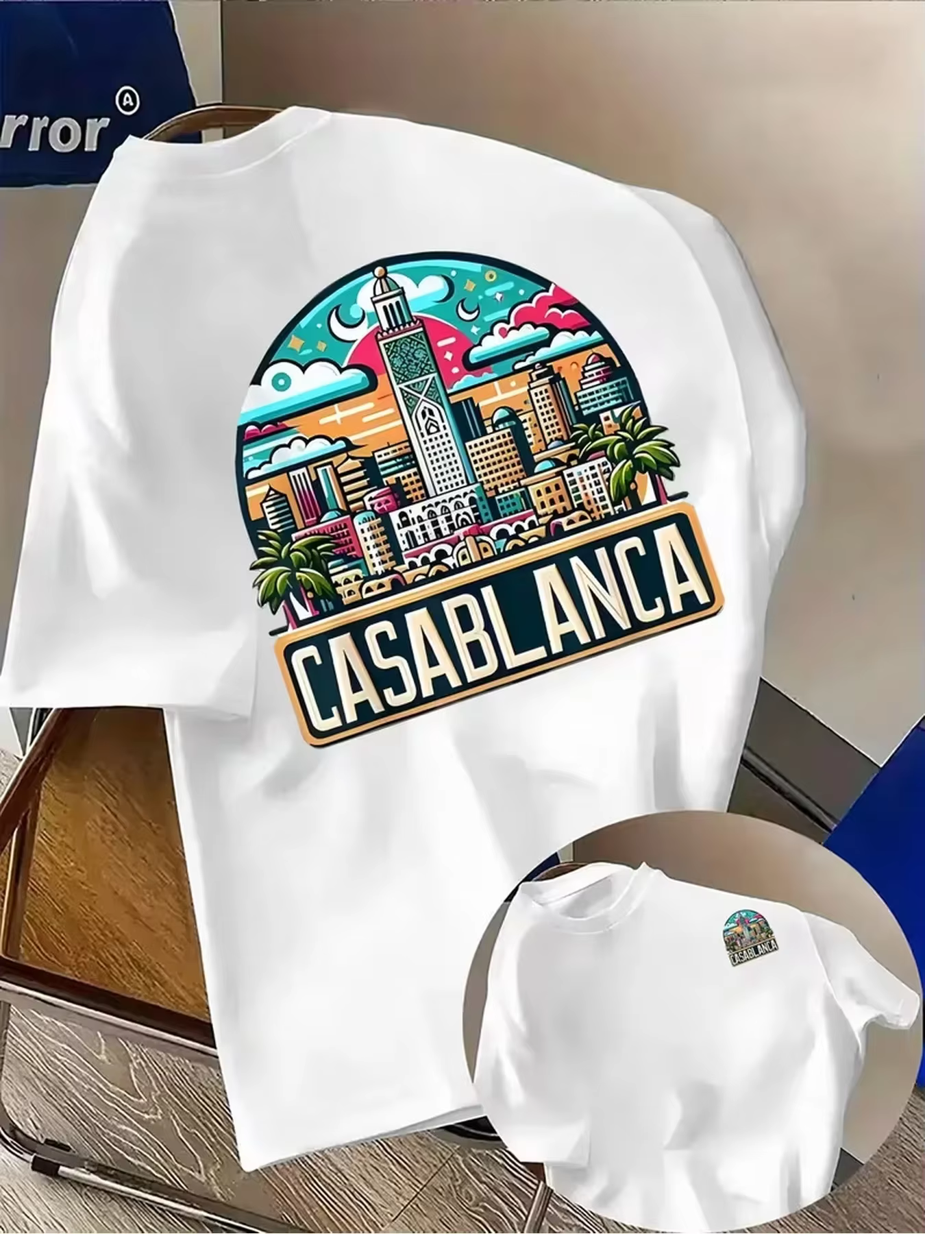 T-shirt Hassan Taka Casablanca Maroc pour hommes, femmes et enfants, adapté aux tenues décontractées