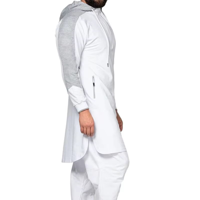 Hommes sweat T-shirt printemps automne couleur unie ample Zip pull pull hommes décontracté à manches