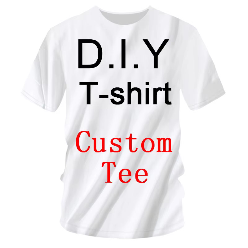 T-shirt à manches courtes et col rond unisexe, imprimé en 3D, design personnalisé, chemise d'été, sw