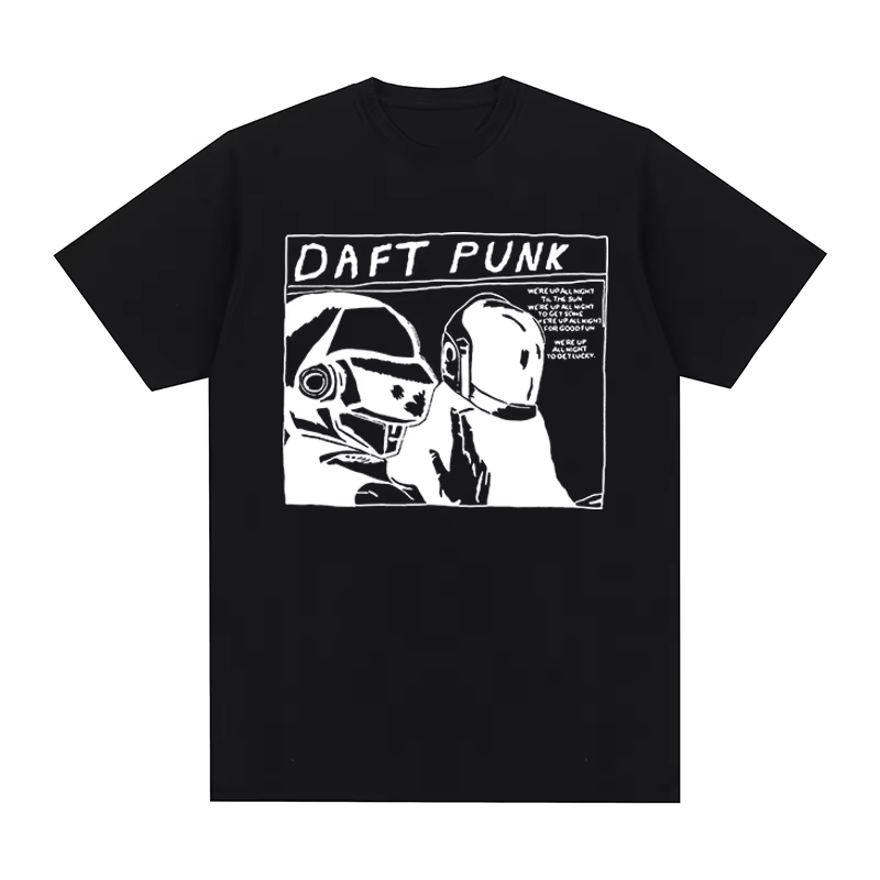 T-shirt en coton pour hommes et femmes, vêtements de musique électronique française, Daft Punk Vinta