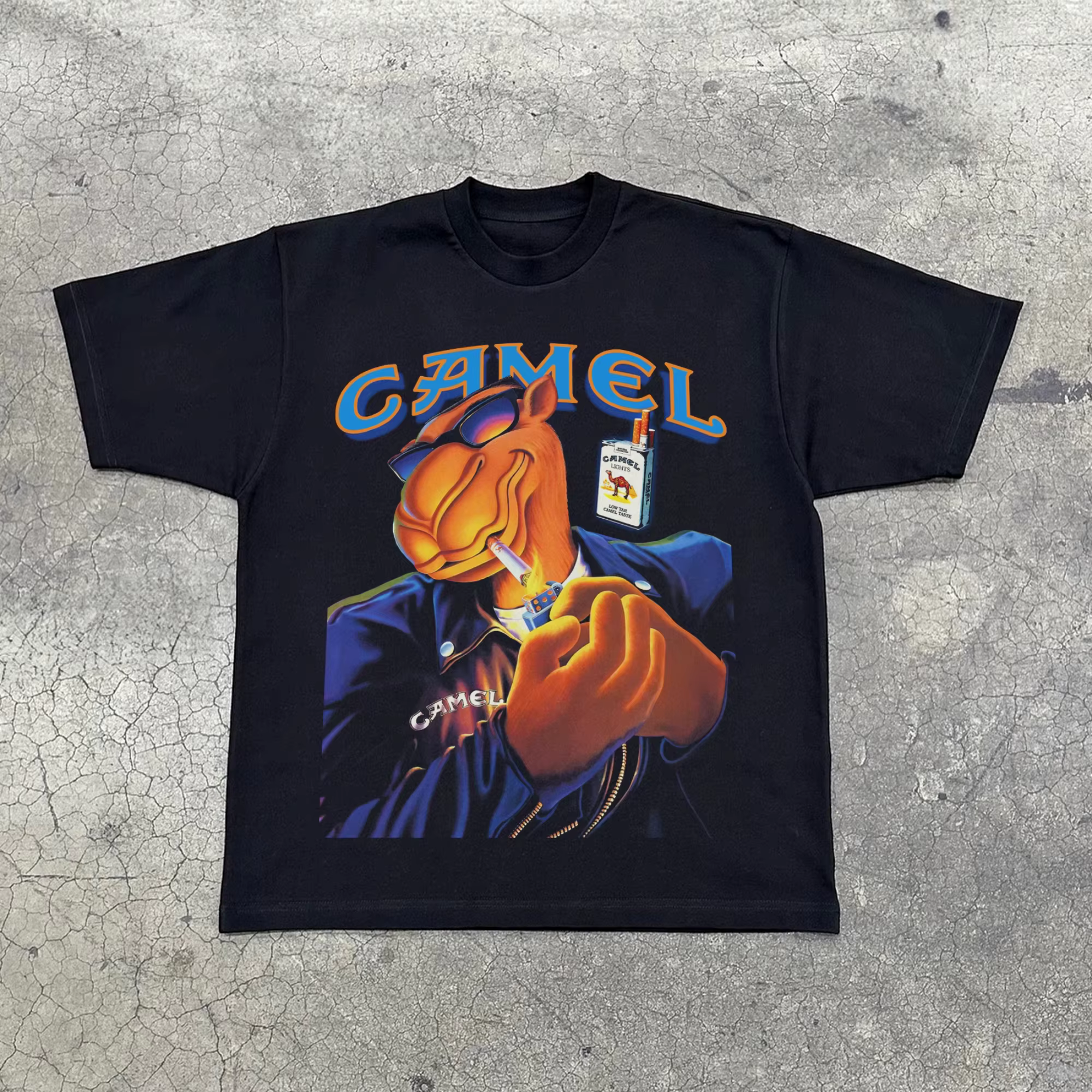 T-shirt vintage à motif chameau pour hommes et femmes, 100% coton, manches courtes, à porter au quot