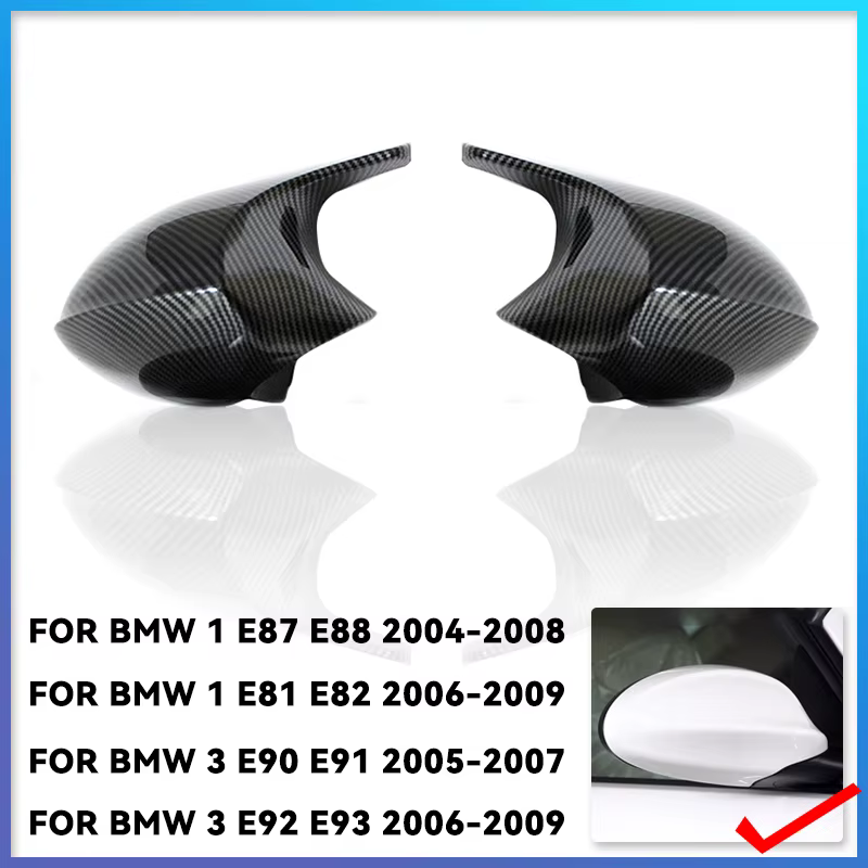 Couvercle Noir de Rétroviseur en Fibre de Carbone, Accessoires de Voiture, pour BMW Série 1 3 E92 E9