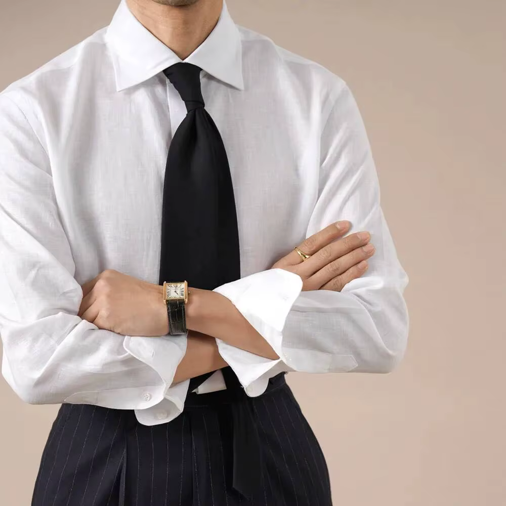 Chemise homme en lin italien 100% luxe, unie, violette et blanche, manches longues, respirante et ra