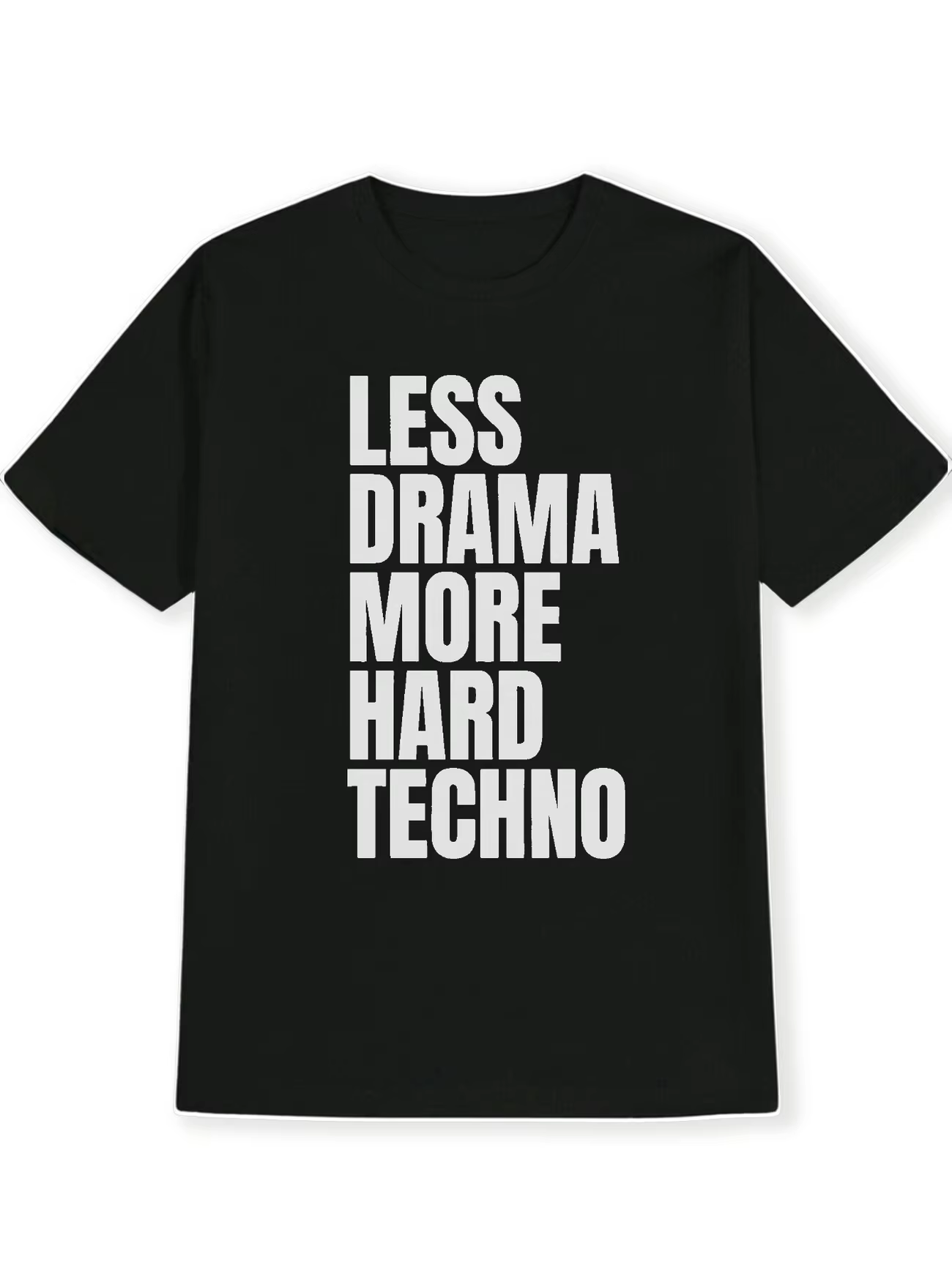 T-shirt drôle « Moins de Drama Plus de Techno » pour homme, en coton, coupe ample et oversize, style
