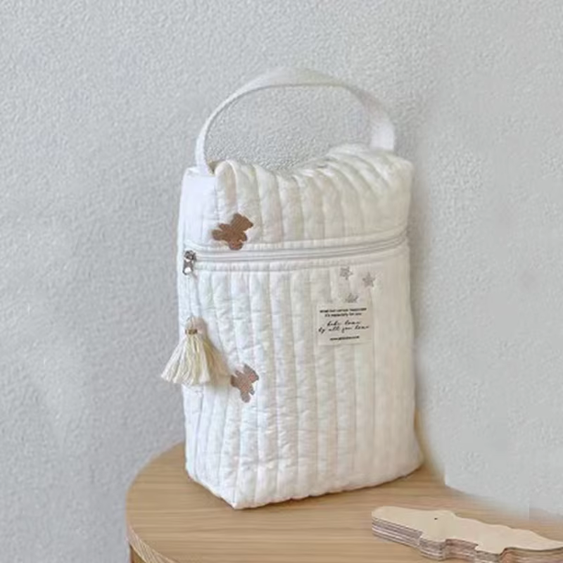 Sac à couches Portable pour poussette, caddie matelassé pour bébé, organisateur brodé, sacs pour mam