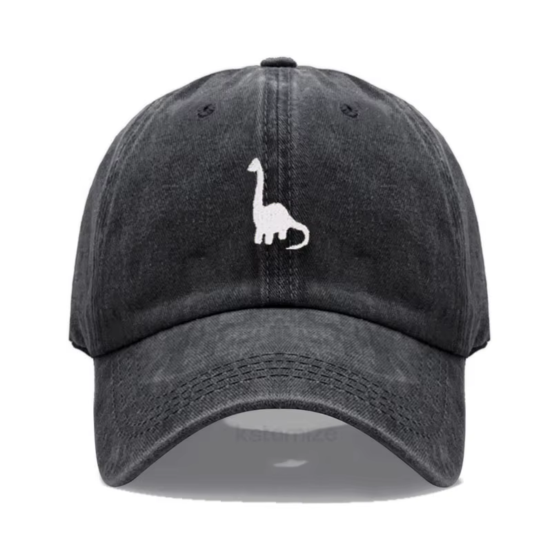 Casquette de baseball brodée dinosaure pour hommes et femmes, en coton lavé, style Dad Hat, réglable