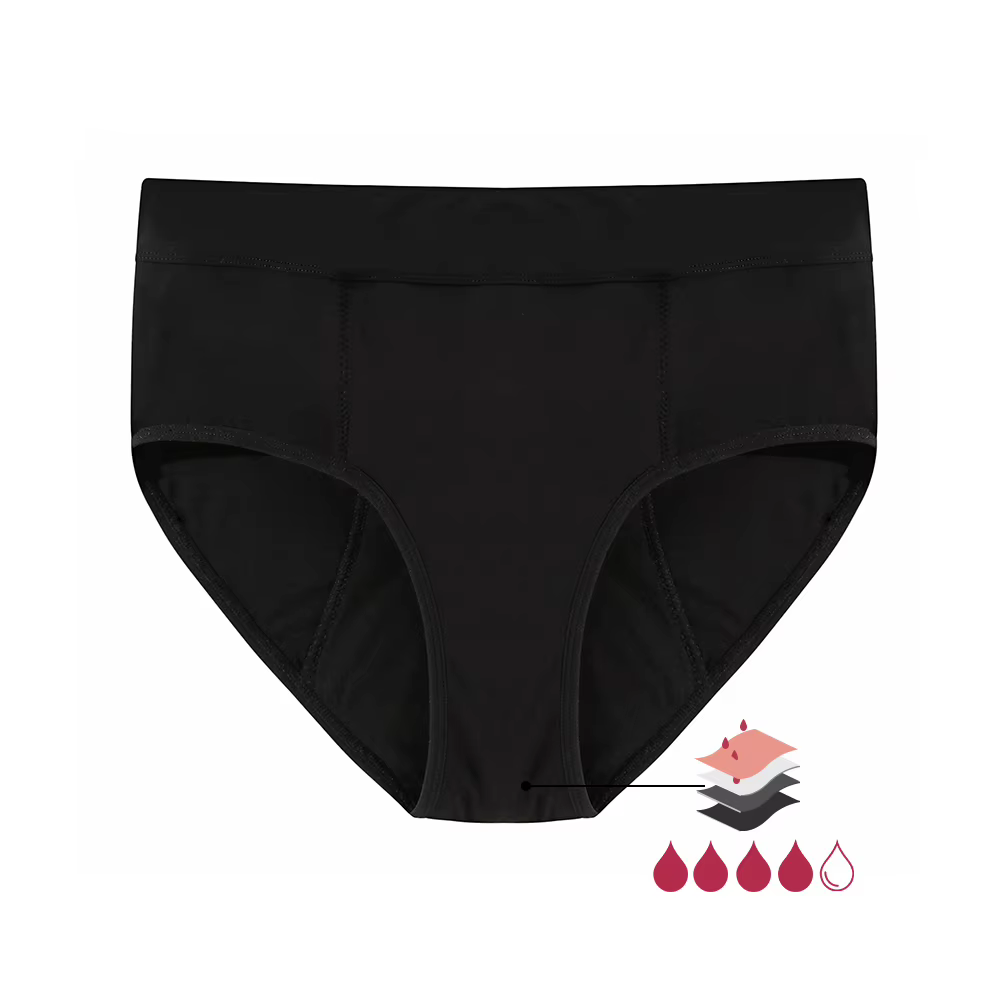 Culottes menstruelles en bambou pour femmes, taille haute, respirantes, lingerie, couverture complèt