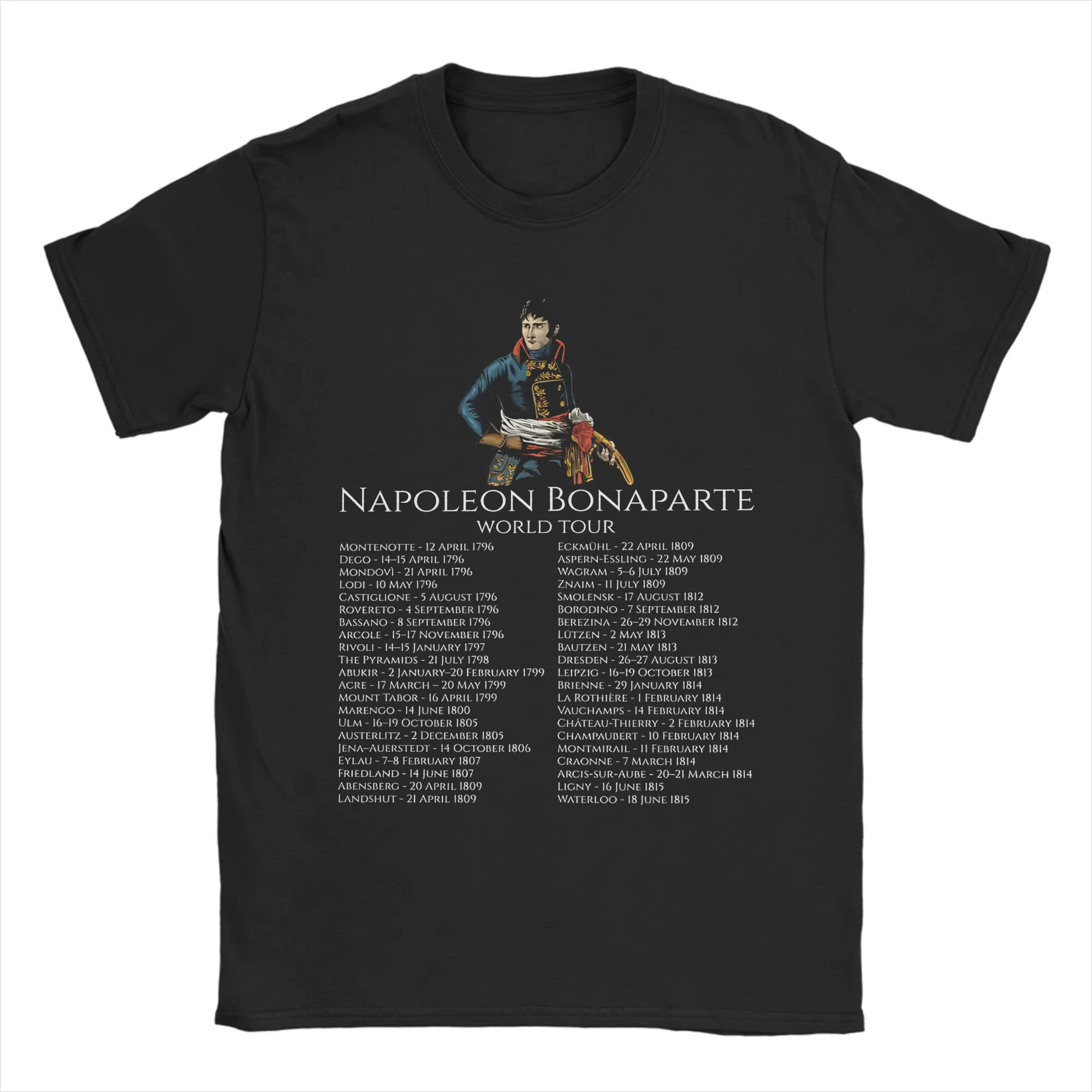 Hommes Napoléon Bonaparte Tour du monde histoire t-shirts 100% couverture en coton mode à manches co