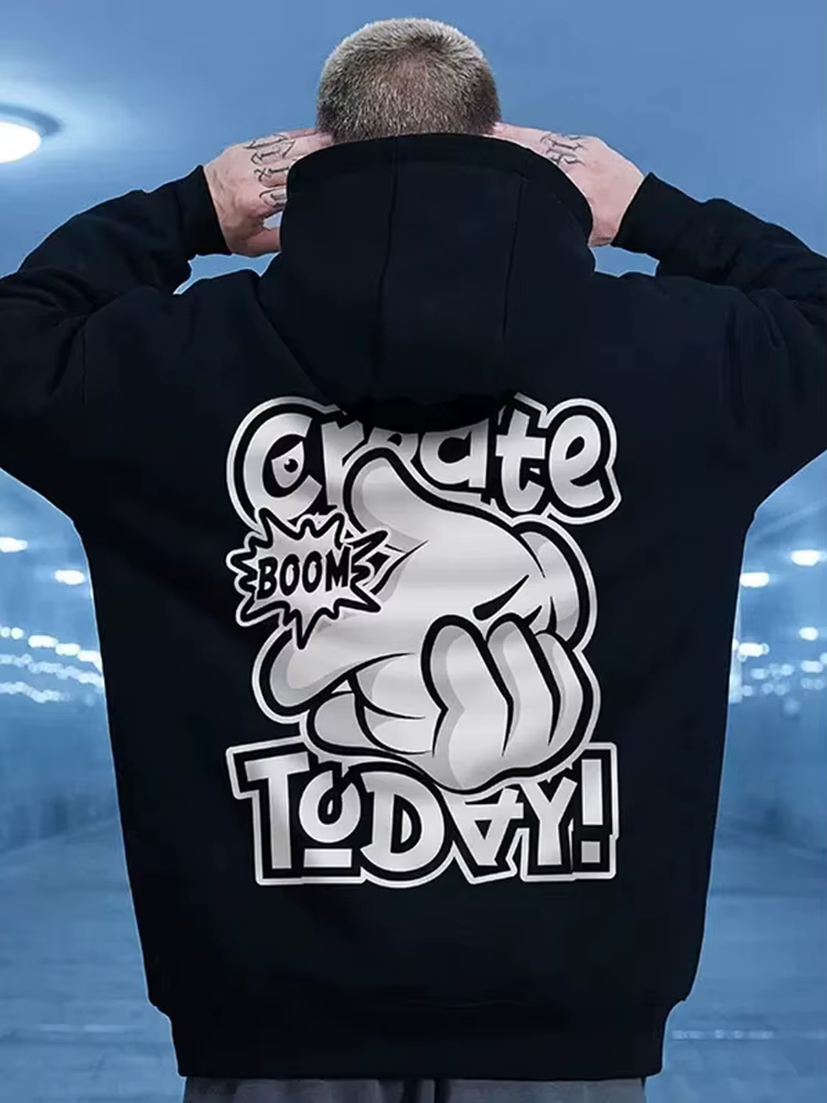 Sweats à capuche décontractés pour couples, High Street Cartoon, Sweats à capuche graphiques, PVD, R