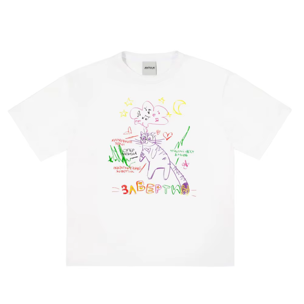 T-Shirt à Manches Courtes en Coton pour Homme, Streetwear, Imprimé Graphique Chat, Harajuku, Goth, Y