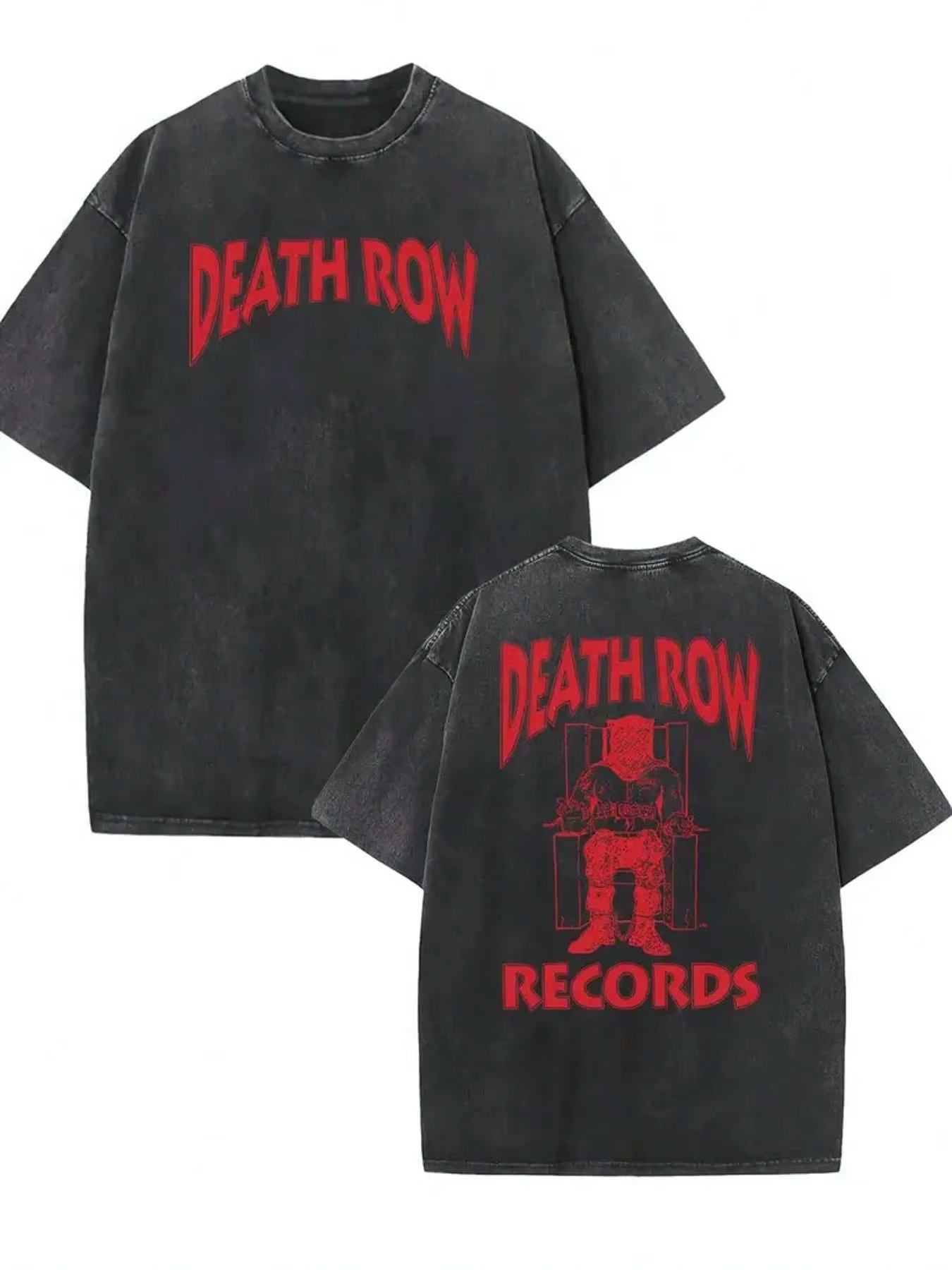 Death Row Records rouge Vintage T-shirt à manches courtes pour hommes femmes été rue hommes T-shirt 