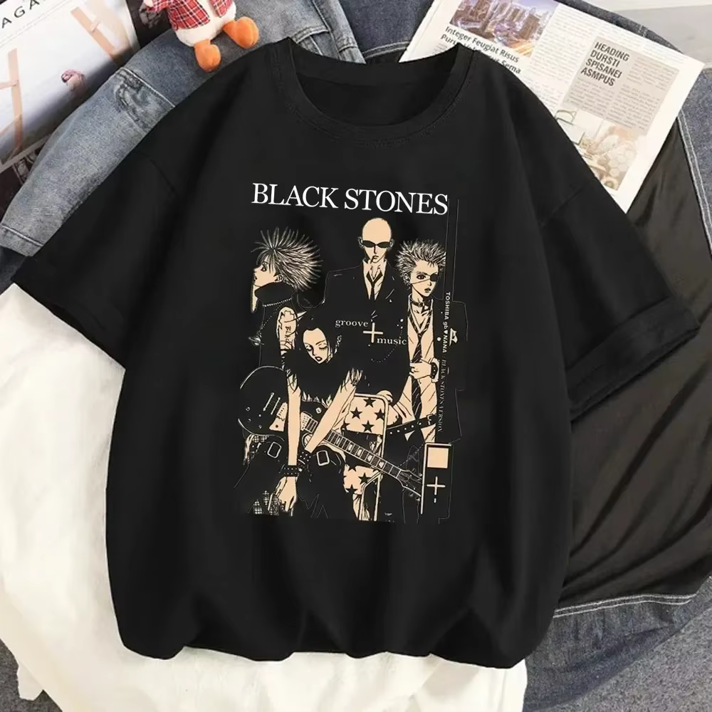 NANA japonais Anime T-shirt dessin animé imprimé unisexe hauts pierres noires Streetwear sweat homme