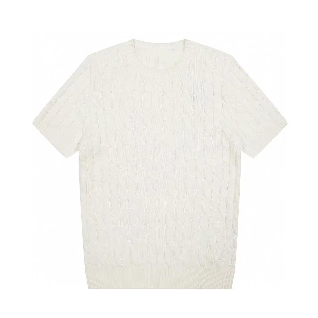 T-shirts et polos pour femmes, style old money, col rond classique, couleur unie, tricoté brodé. T-s