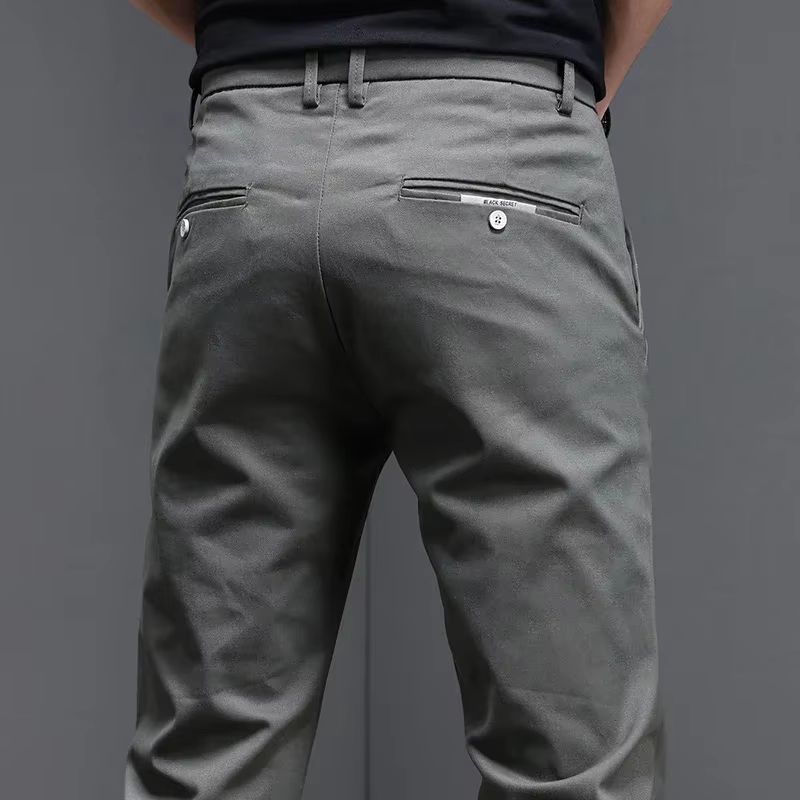 Pantalon décontracté pour homme, 2024 coton, mode coréenne, coupe slim, gris, noir, fjingent, printe